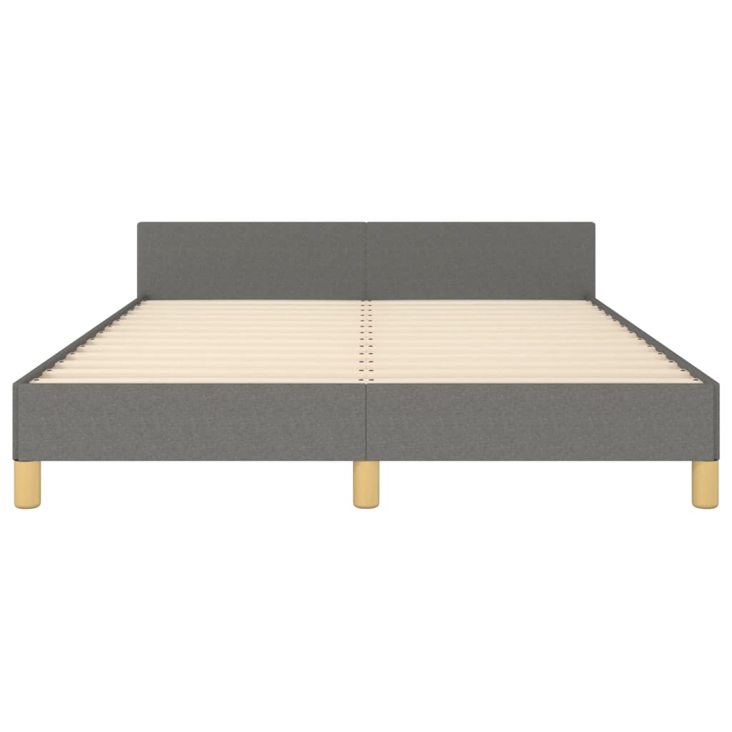 vidaXL Cadru de pat fără saltea, gri închis, 140x190 cm, textil