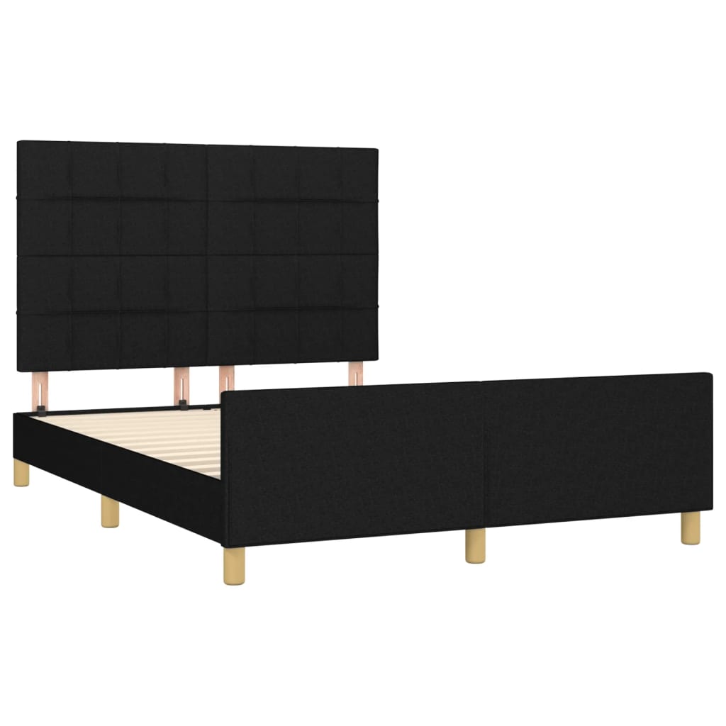 vidaXL Cadru de pat fără saltea, negru, 140x190 cm, textil