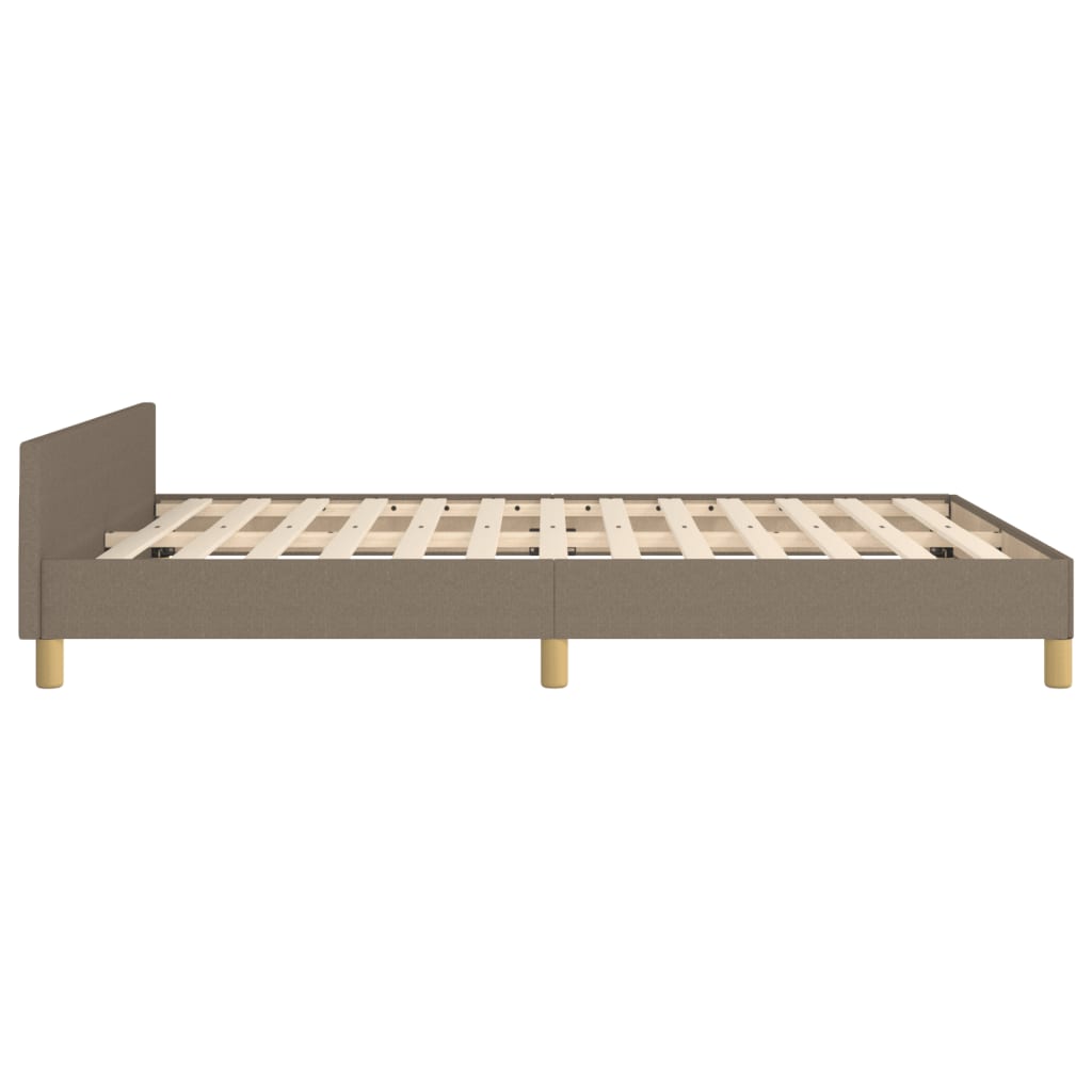 vidaXL Cadru de pat fără saltea, gri taupe, 140x190 cm, textil vidaXL Cadru de pat fără saltea, gri taupe, 140x190 cm, textil