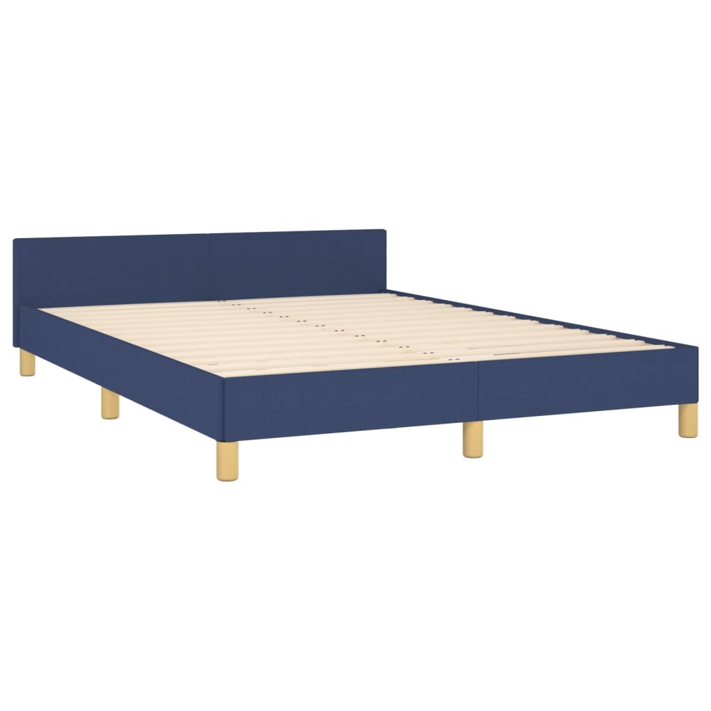 vidaXL Cadru de pat fără saltea, albastru, 140x190 cm, textil