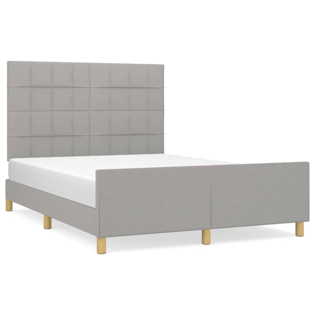 vidaXL Cadru de pat fără saltea, gri deschis, 140x200 cm, textil