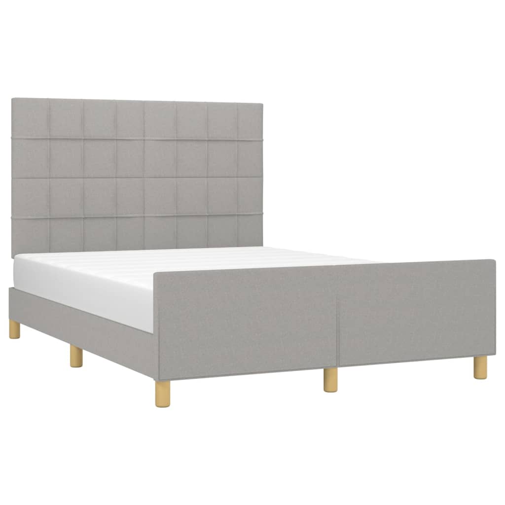 vidaXL Cadru de pat fără saltea, gri deschis, 140x200 cm, textil