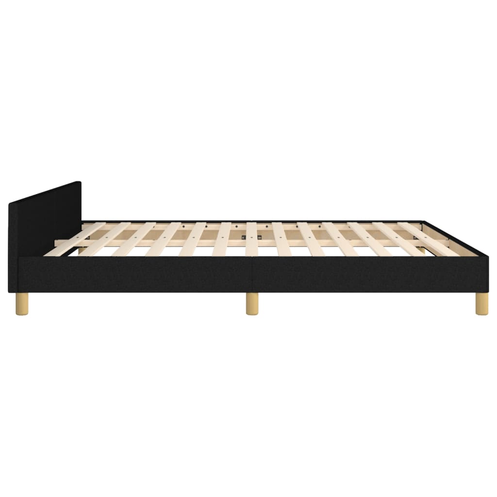 vidaXL Cadru de pat fără saltea, negru, 160x200 cm, textil vidaXL Cadru de pat fără saltea, negru, 160x200 cm, textil