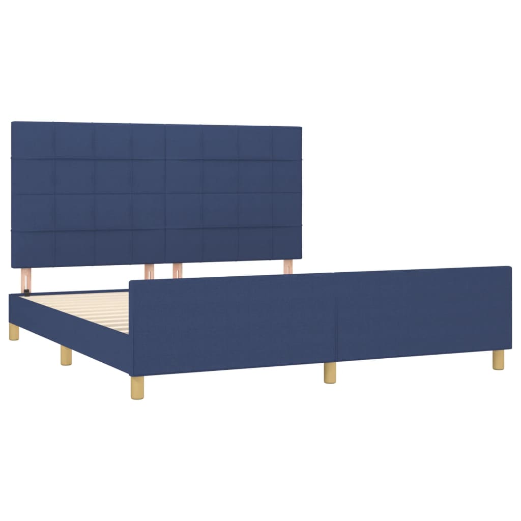 vidaXL Cadru de pat fără saltea, albastru, 160x200 cm, textil