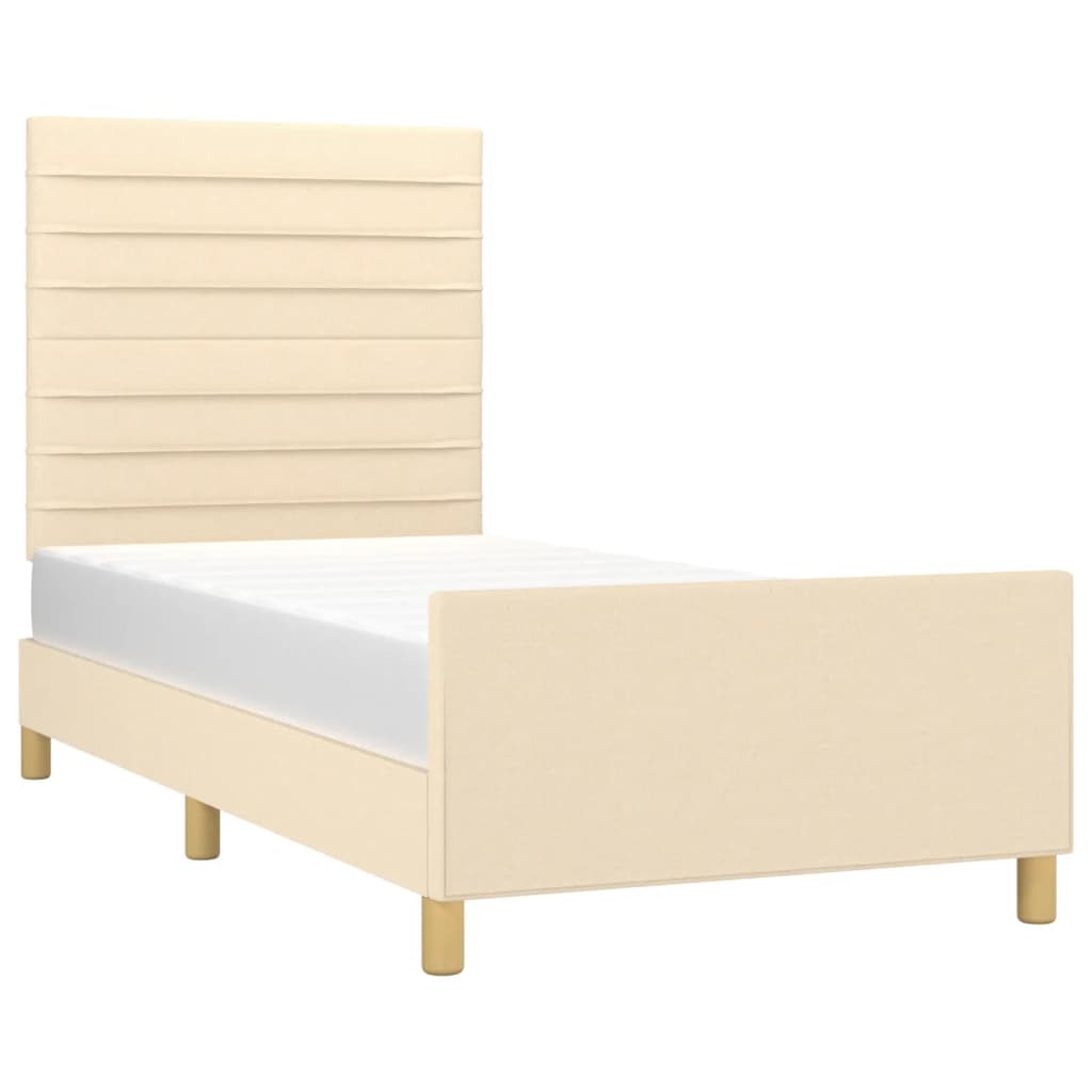 vidaXL Cadru de pat fără saltea cremă 80x200 cm țesătură