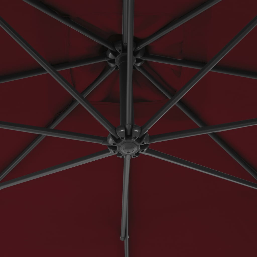 vidaXL Umbrelă în consolă cu stâlp din oțel, roșu vin, 250x250 cm vidaXL Umbrelă în consolă cu stâlp din oțel, roșu vin, 250x250 cm