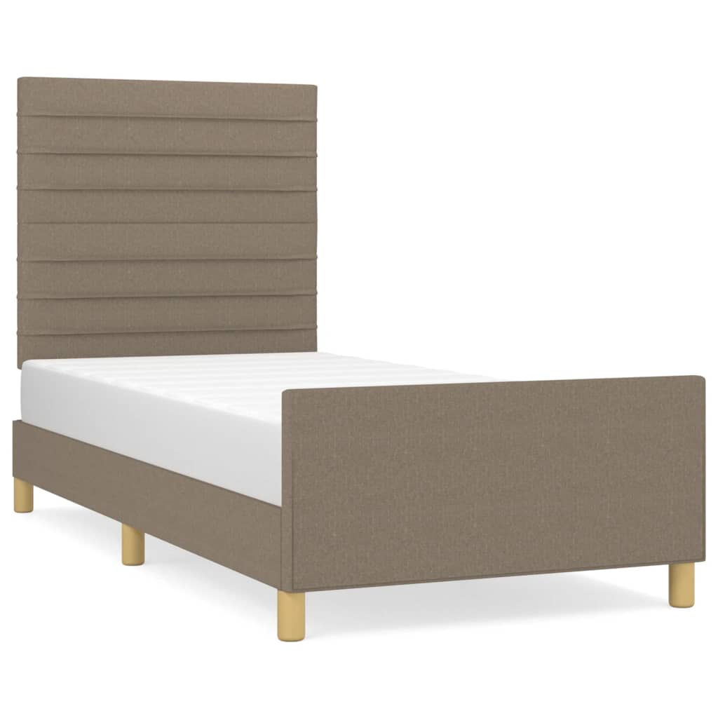 vidaXL Cadru de pat fără saltea Taupe 90x190 cm Stofa
