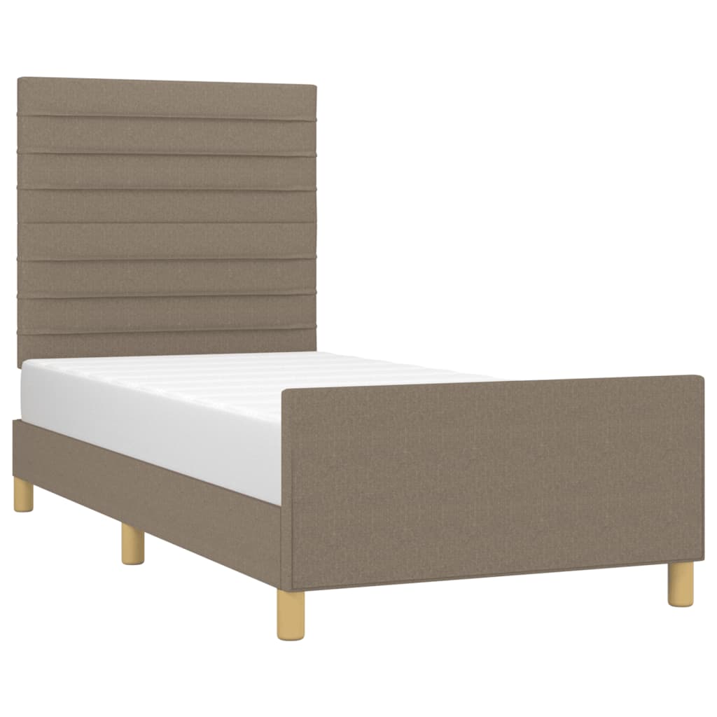 vidaXL Cadru de pat fără saltea Taupe 90x190 cm Stofa