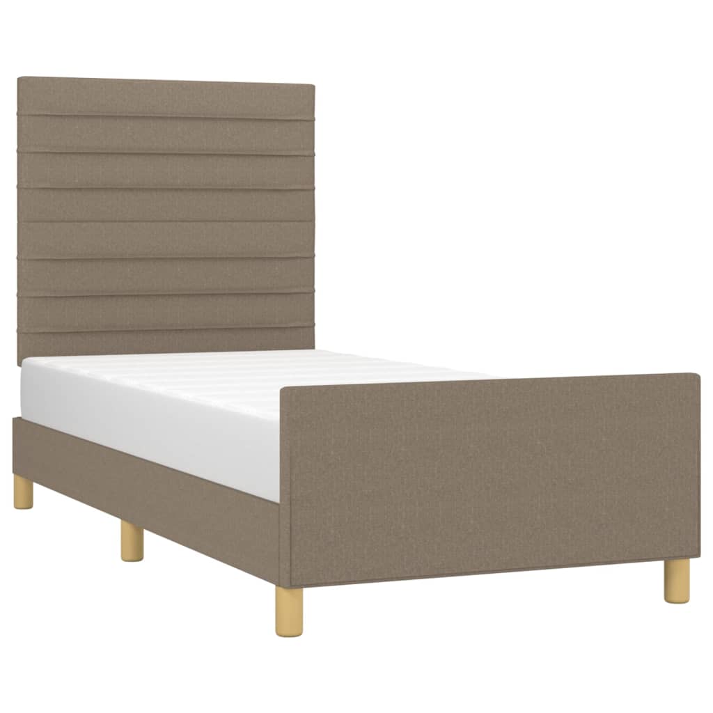 vidaXL Cadru de pat fără saltea Taupe 90x200 cm țesătură