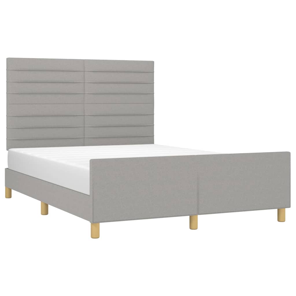 vidaXL Cadru de pat fără saltea, gri deschis, 140x200 cm, textil