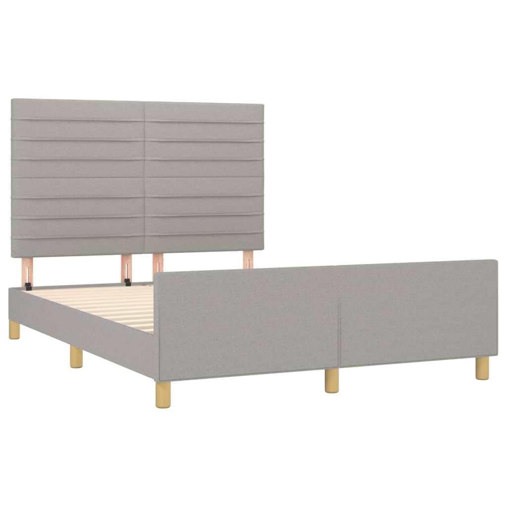 vidaXL Cadru de pat fără saltea, gri deschis, 140x200 cm, textil