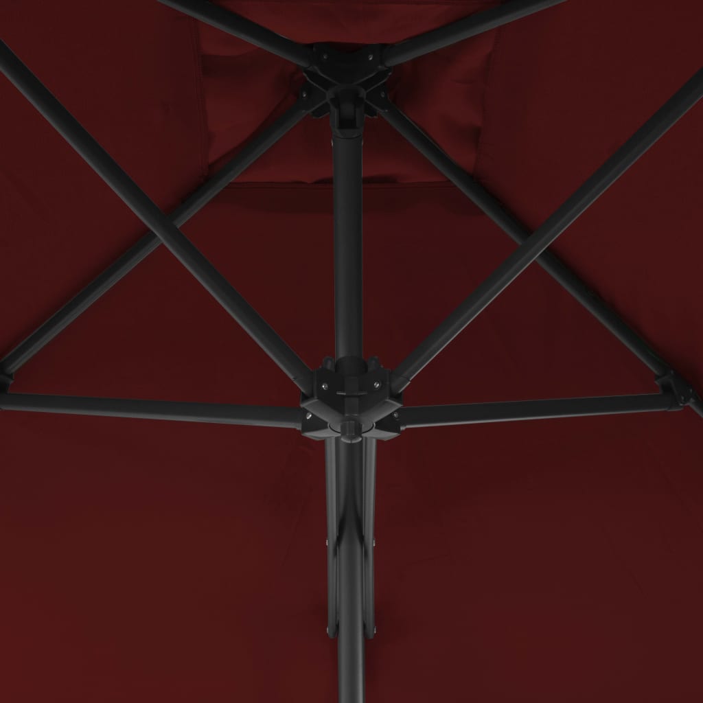vidaXL Umbrelă de grădină, stâlp din oțel, roșu bordo, 250x250x230 cm vidaXL Umbrelă de grădină, stâlp din oțel, roșu bordo, 250x250x230 cm