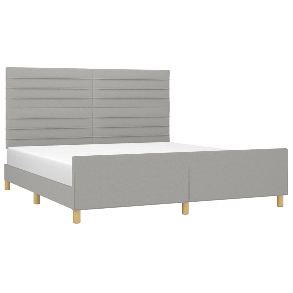 vidaXL Cadru de pat fără saltea, gri deschis, 160x200 cm, textil
