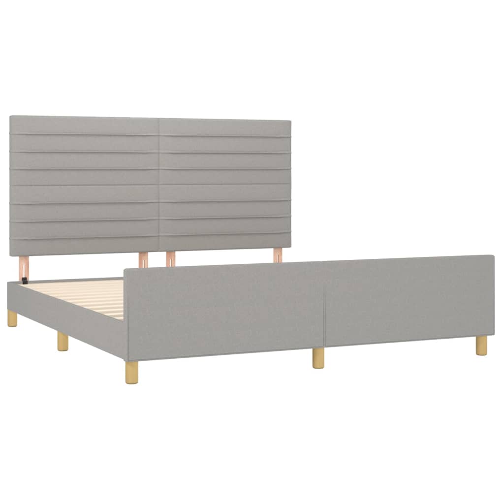 vidaXL Cadru de pat fără saltea, gri deschis, 160x200 cm, textil