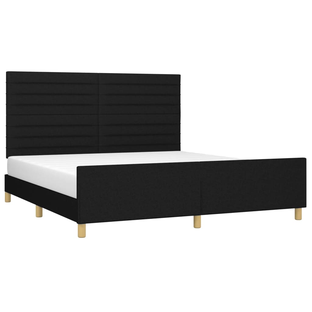 vidaXL Cadru de pat fără saltea, negru, 160x200 cm, textil vidaXL Cadru de pat fără saltea, negru, 160x200 cm, textil
