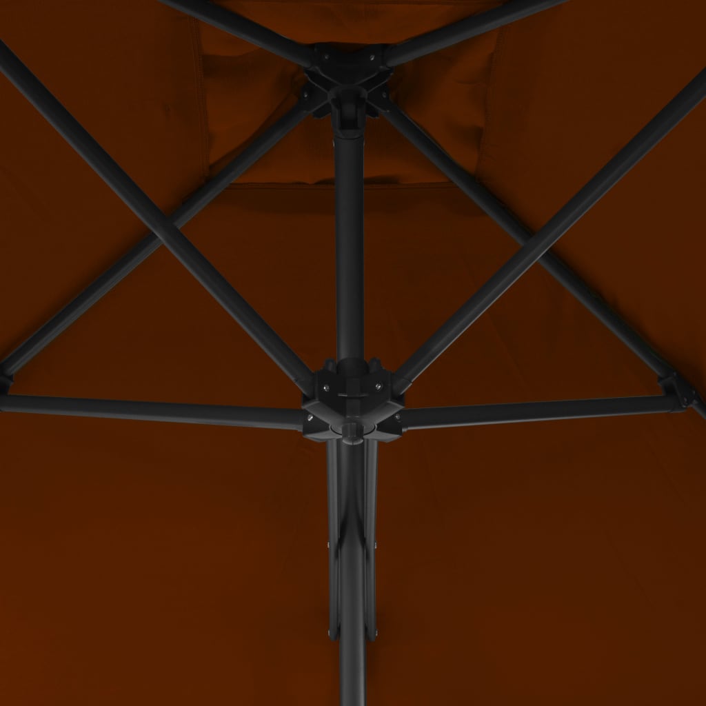 vidaXL Umbrelă de grădină, stâlp din oțel, cărămiziu, 250x250x230 cm vidaXL Umbrelă de grădină, stâlp din oțel, cărămiziu, 250x250x230 cm
