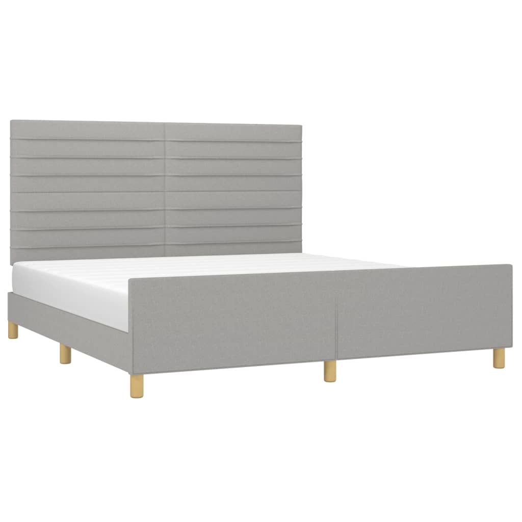 vidaXL Cadru de pat fără saltea, gri deschis, 180x200 cm, textil