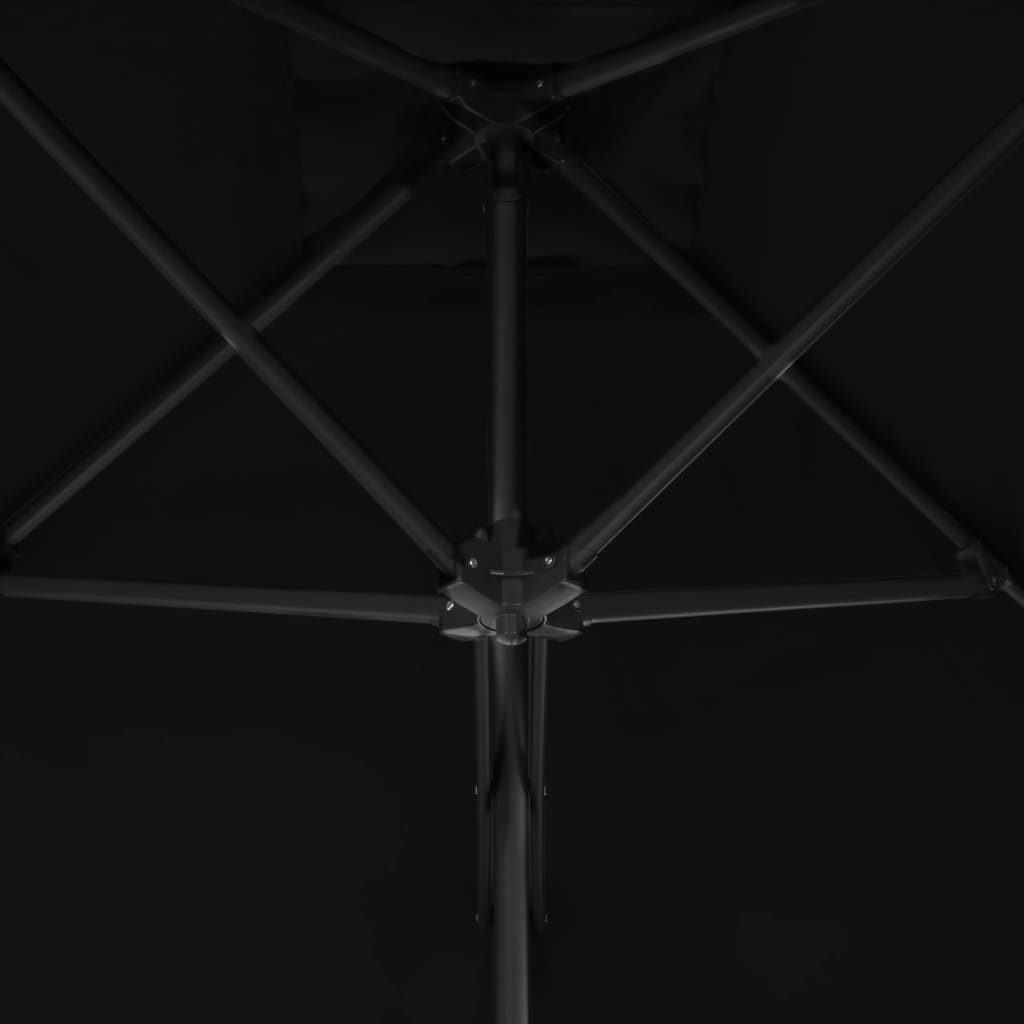 vidaXL Umbrelă de grădină, stâlp din oțel, negru, 250x250x230 cm vidaXL Umbrelă de grădină, stâlp din oțel, negru, 250x250x230 cm