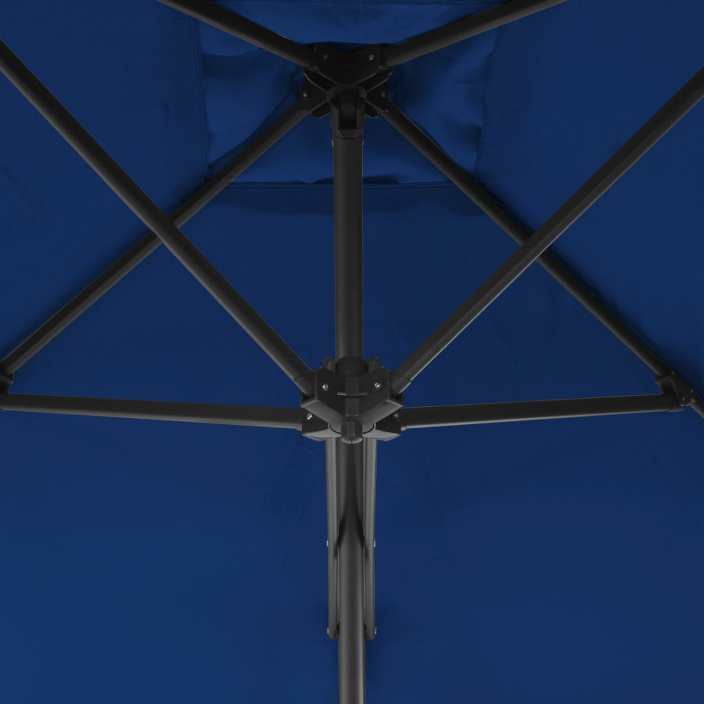 vidaXL Umbrelă de grădină, stâlp din oțel, albastru, 250x250x230 cm vidaXL Umbrelă de grădină, stâlp din oțel, albastru, 250x250x230 cm