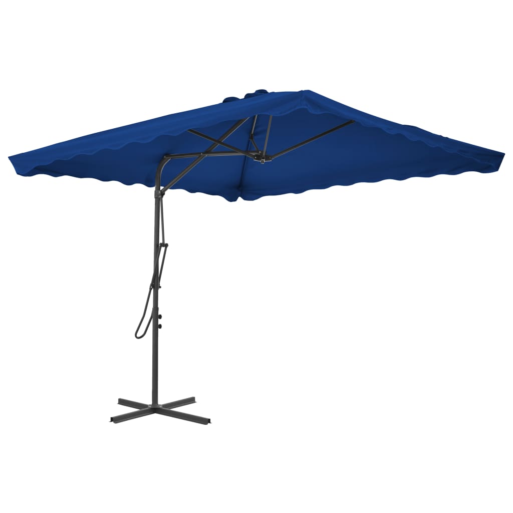 vidaXL Umbrelă de grădină, stâlp din oțel, albastru, 250x250x230 cm vidaXL Umbrelă de grădină, stâlp din oțel, albastru, 250x250x230 cm