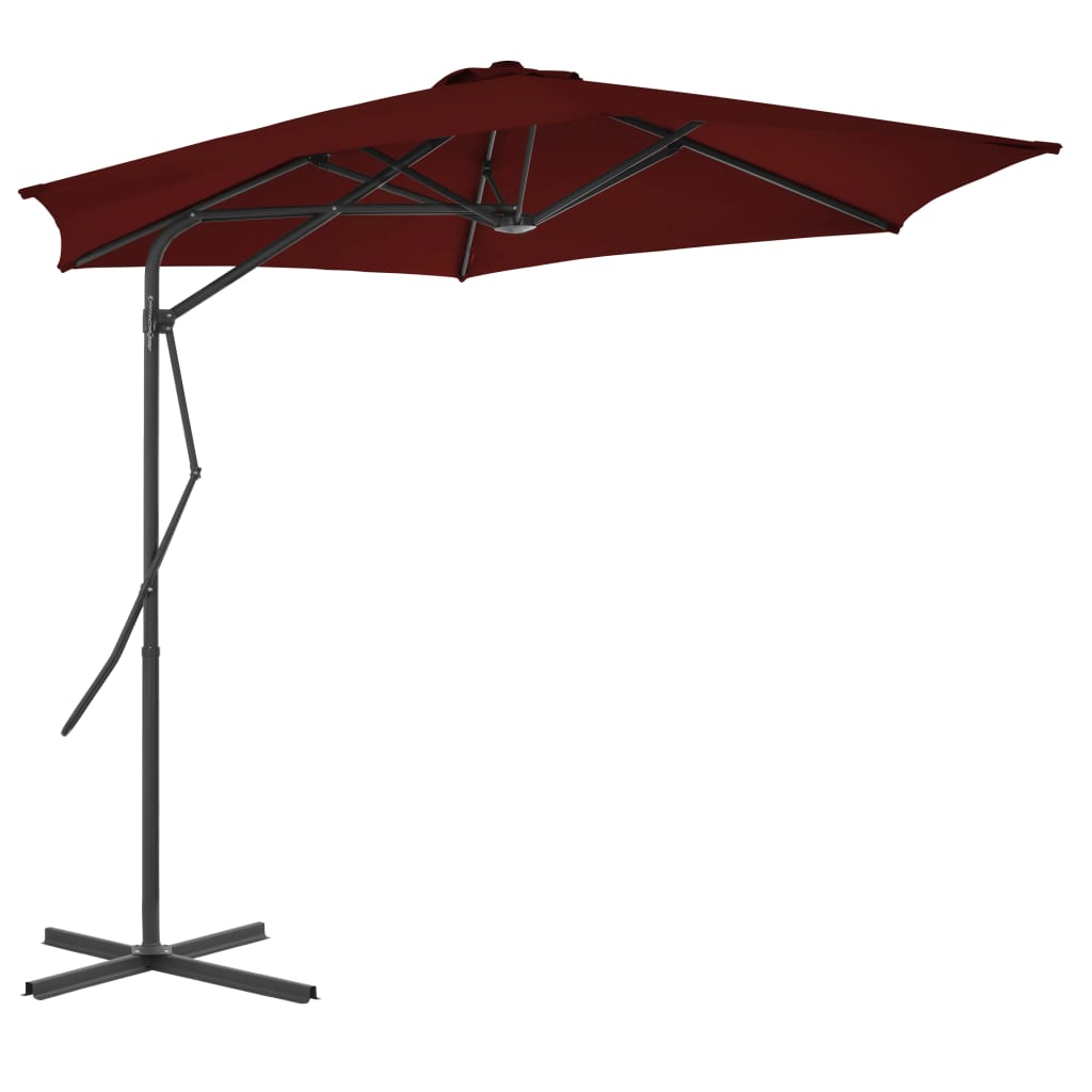 vidaXL Umbrelă de grădină, stâlp din oțel, roșu bordo, 300x230 cm vidaXL Umbrelă de grădină, stâlp din oțel, roșu bordo, 300x230 cm