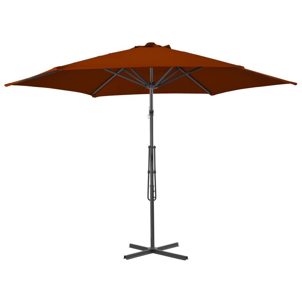 vidaXL Umbrelă de grădină, stâlp din oțel, cărămiziu, 300x230 cm vidaXL Umbrelă de grădină, stâlp din oțel, cărămiziu, 300x230 cm