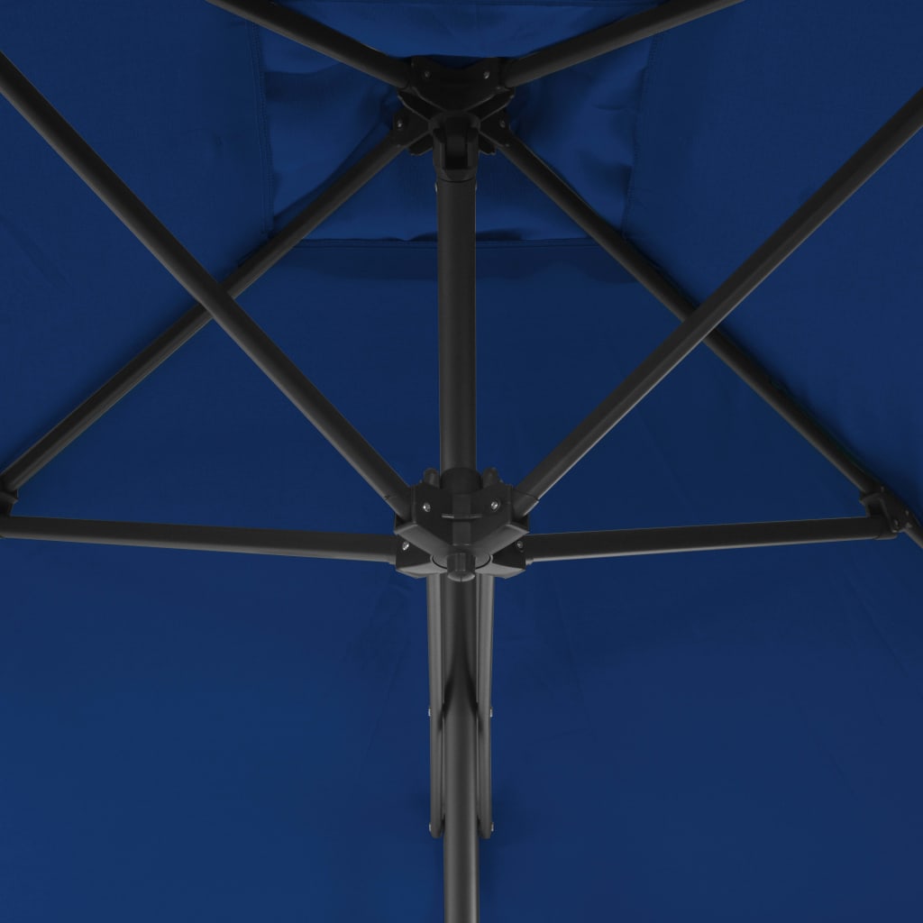 vidaXL Umbrelă de grădină, stâlp din oțel, albastru, 300x230 cm vidaXL Umbrelă de grădină, stâlp din oțel, albastru, 300x230 cm