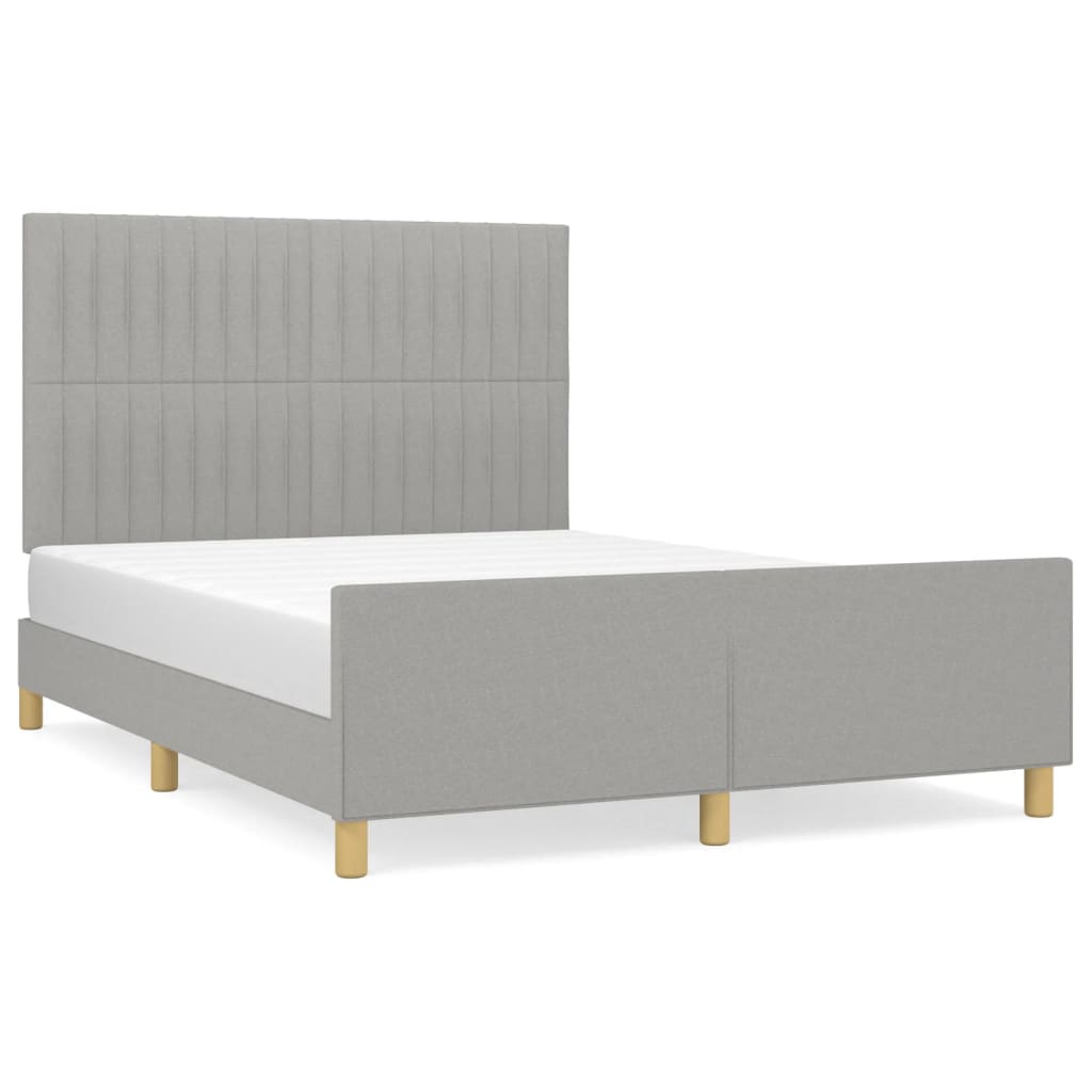vidaXL Cadru de pat fără saltea, gri deschis, 140x190 cm, textil