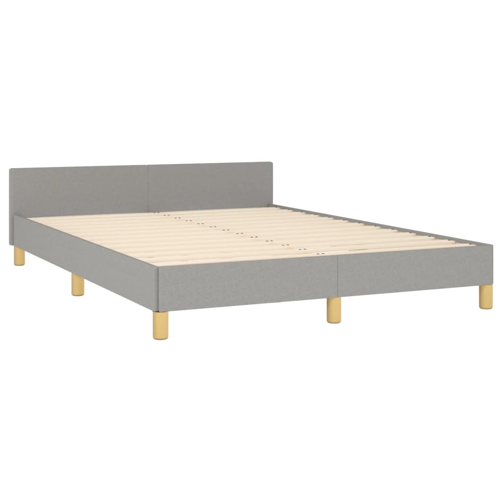 vidaXL Cadru de pat fără saltea, gri deschis, 140x190 cm, textil