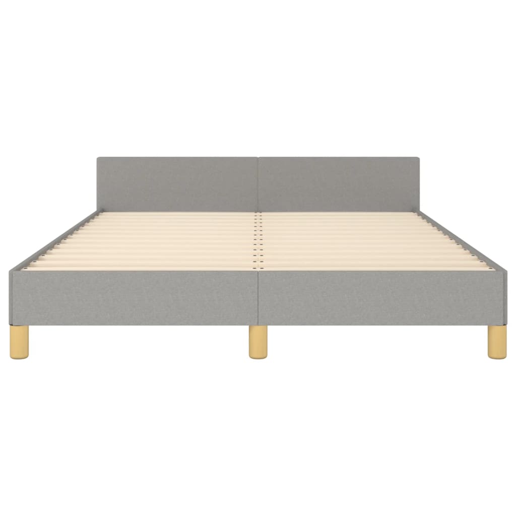 vidaXL Cadru de pat fără saltea, gri deschis, 140x190 cm, textil