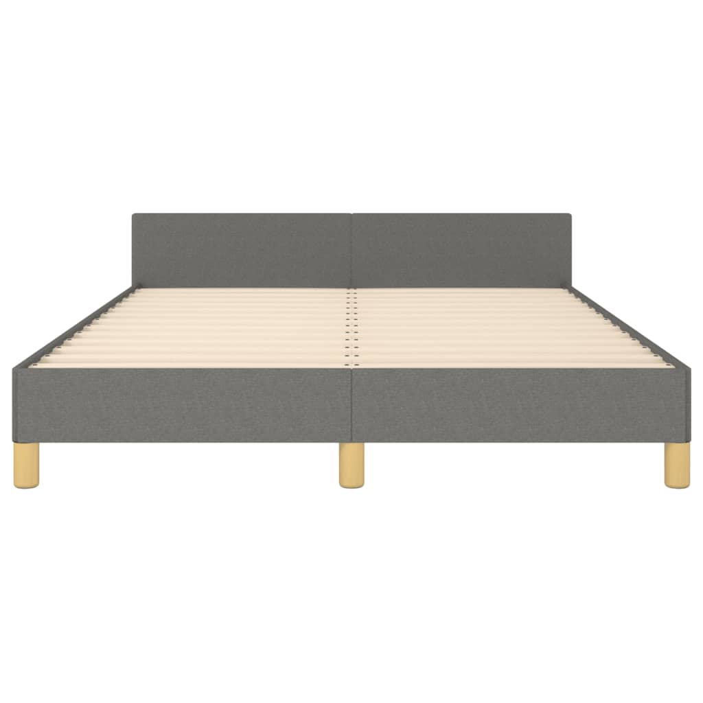 vidaXL Cadru de pat fără saltea, gri închis, 140x190 cm, textil
