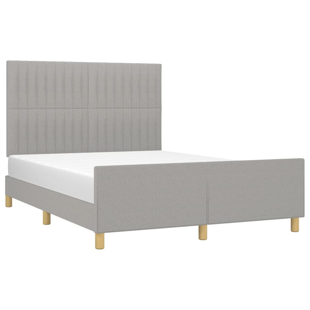 vidaXL Cadru de pat fără saltea, gri deschis, 140x200 cm, textil