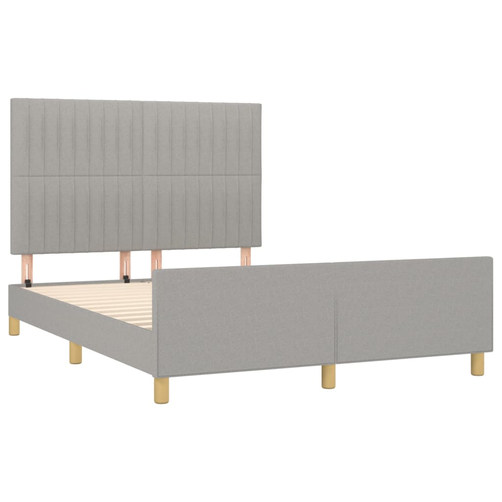vidaXL Cadru de pat fără saltea, gri deschis, 140x200 cm, textil