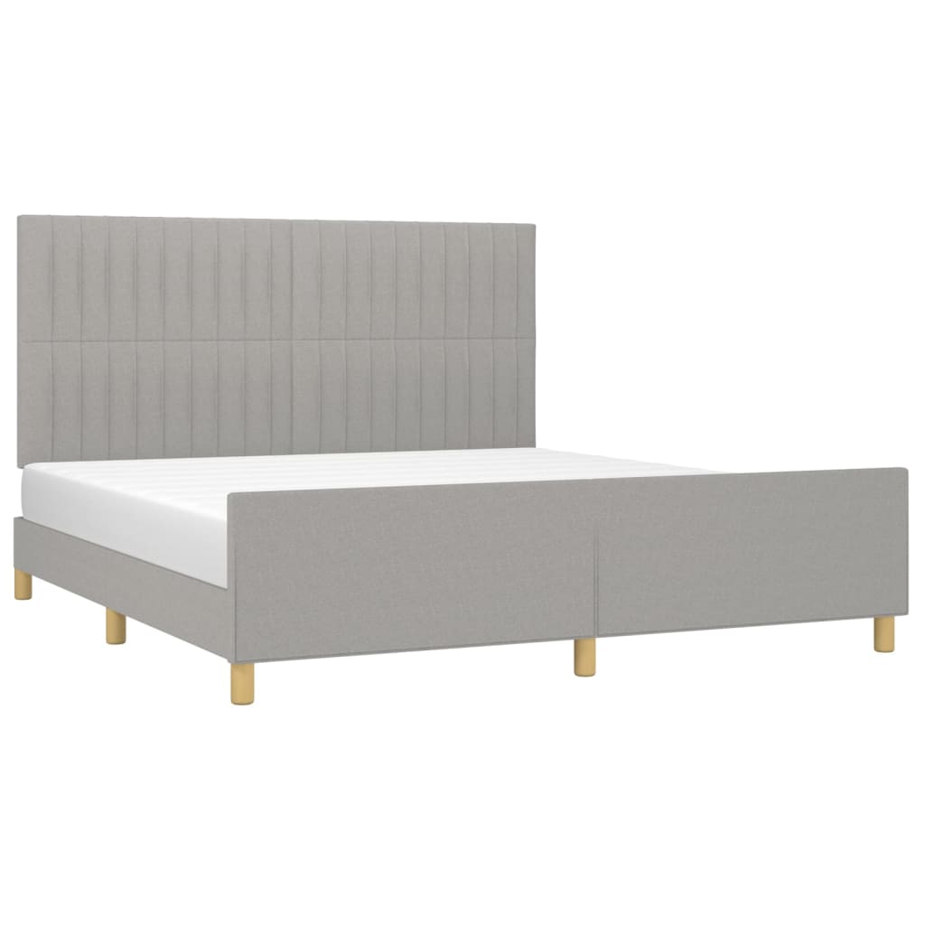 vidaXL Cadru de pat fără saltea, gri deschis, 160x200 cm, textil