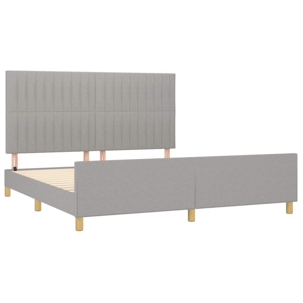 vidaXL Cadru de pat fără saltea, gri deschis, 160x200 cm, textil