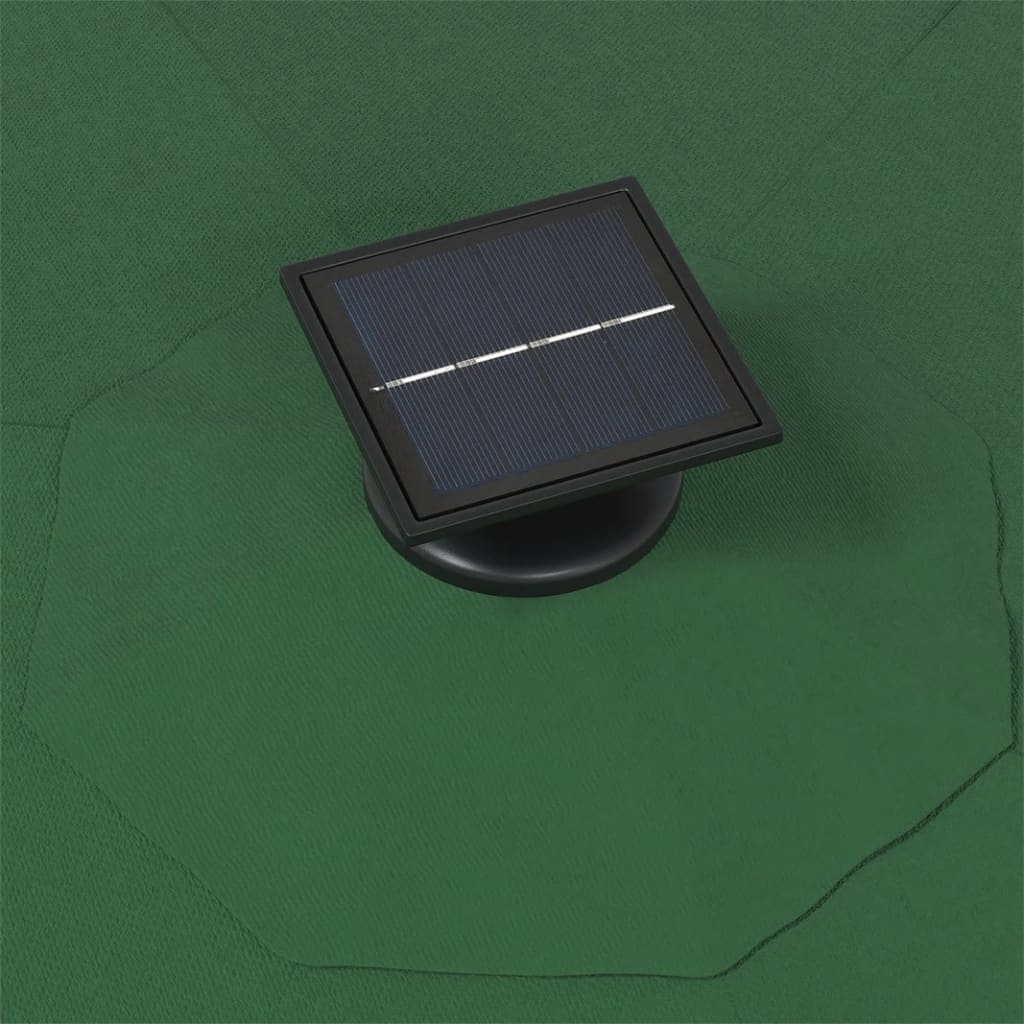 vidaXL Umbrelă de soare montată pe perete cu LED-uri, verde, 300 cm vidaXL Umbrelă de soare montată pe perete cu LED-uri, verde, 300 cm