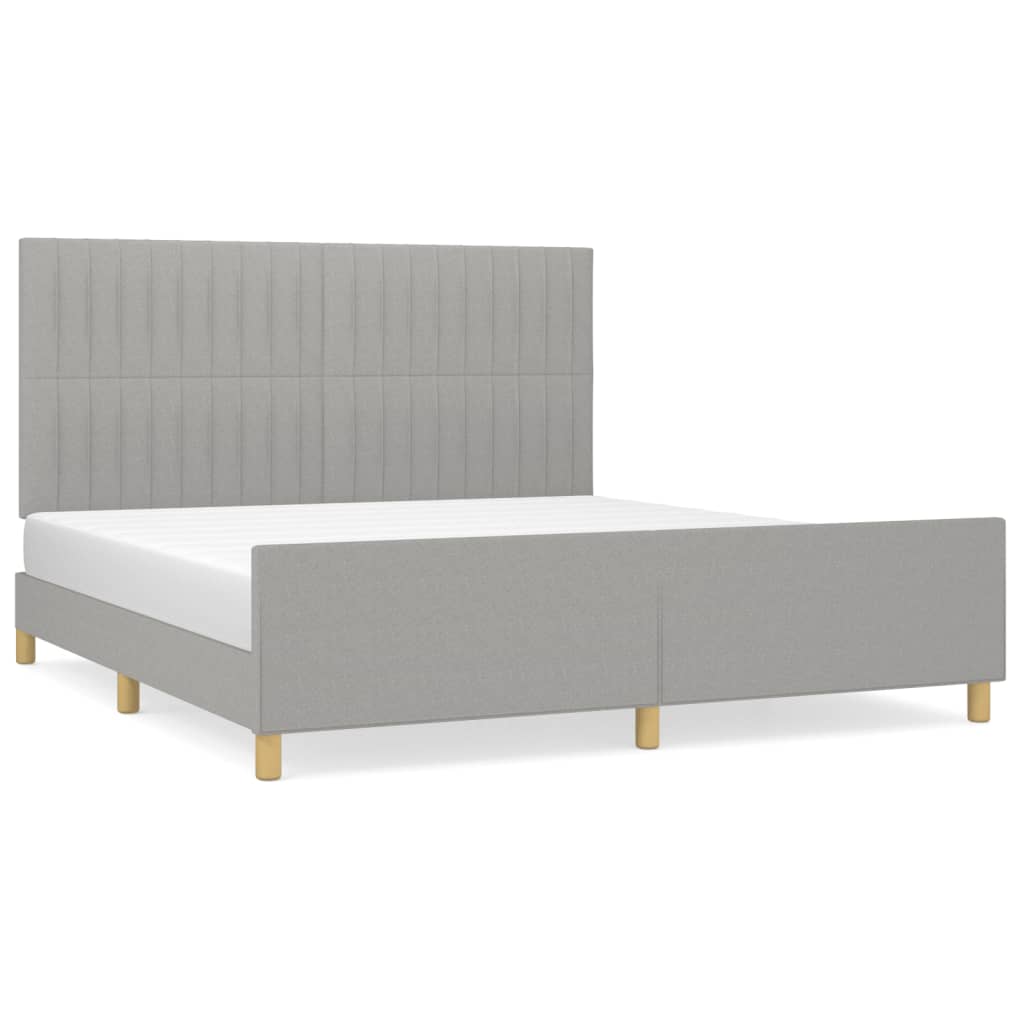 vidaXL Cadru de pat fără saltea, gri deschis, 180x200 cm, textil
