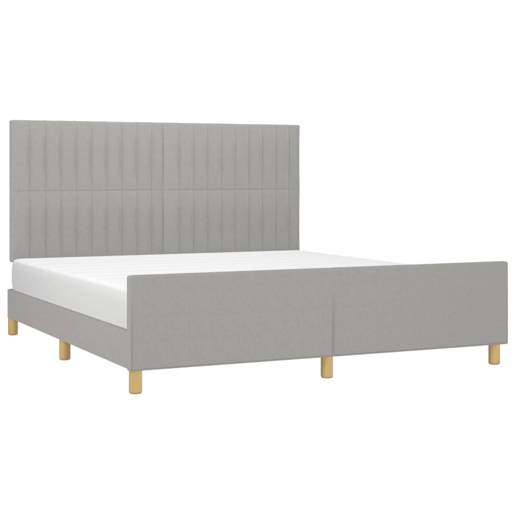 vidaXL Cadru de pat fără saltea, gri deschis, 180x200 cm, textil