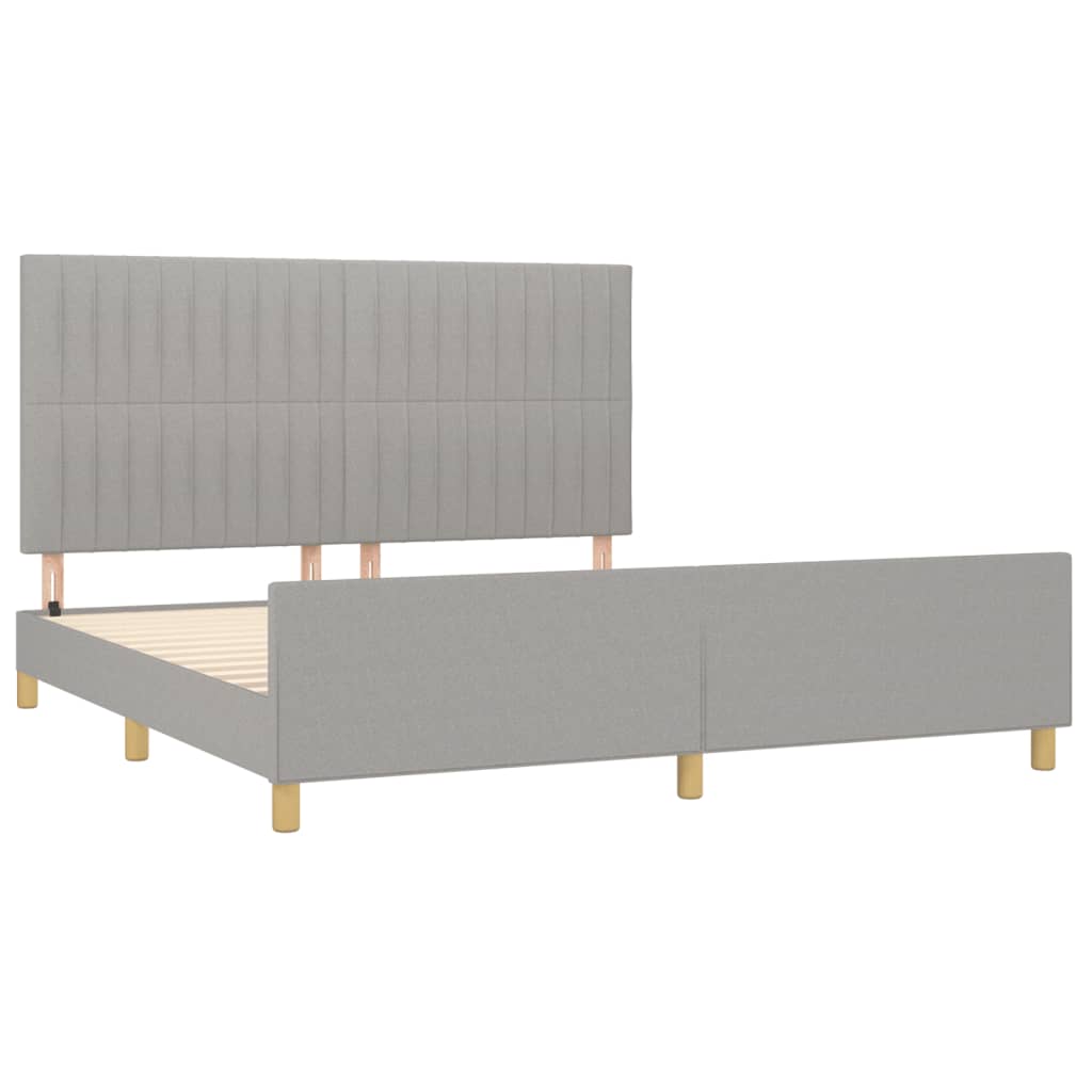vidaXL Cadru de pat fără saltea, gri deschis, 180x200 cm, textil