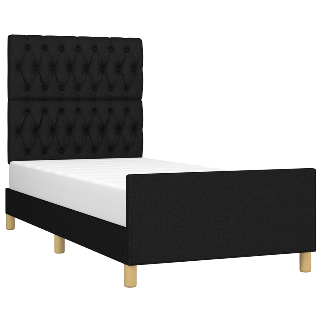 vidaXL Cadru de pat fără saltea, negru, 100x200 cm, textil
