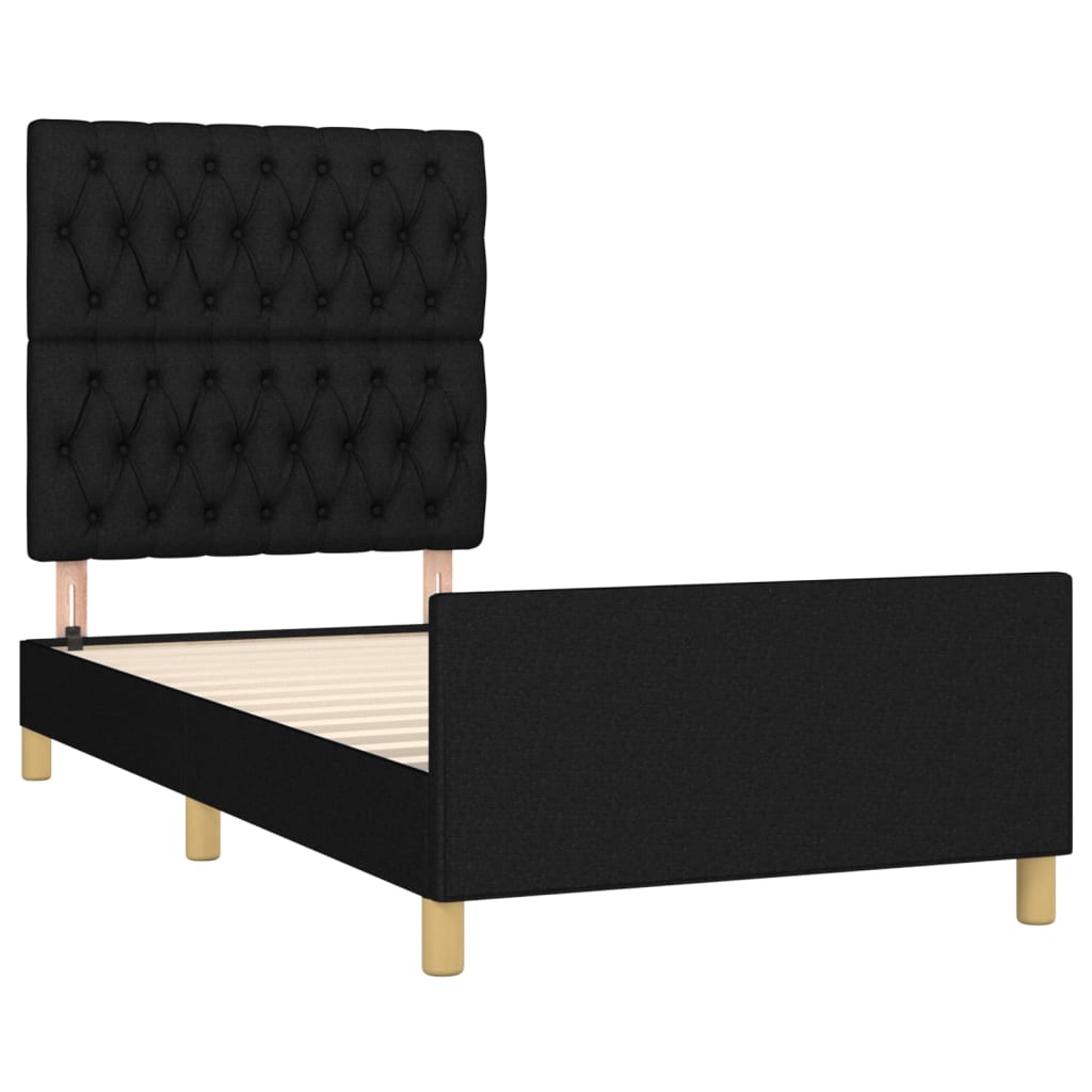 vidaXL Cadru de pat fără saltea, negru, 100x200 cm, textil