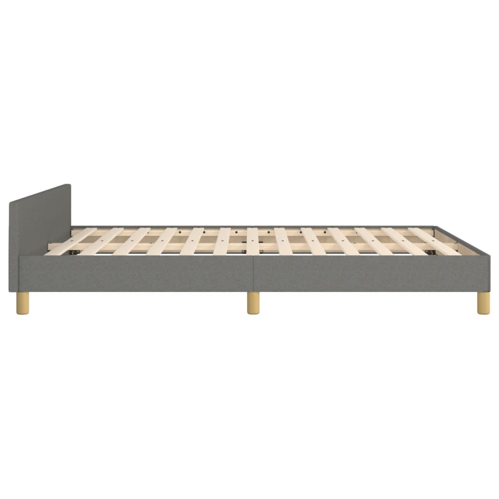 vidaXL Cadru de pat fără saltea, gri închis, 140x190 cm, textil