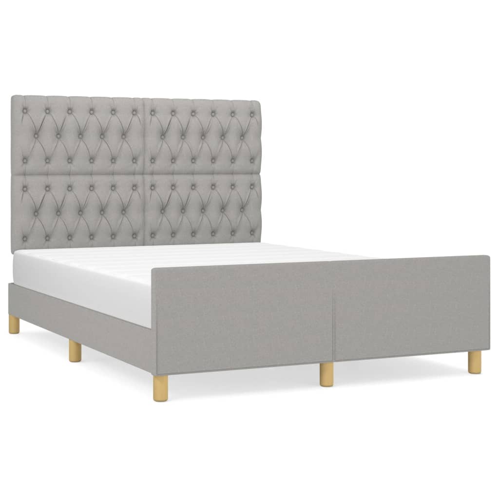 vidaXL Cadru de pat fără saltea, gri deschis, 140x200 cm, textil