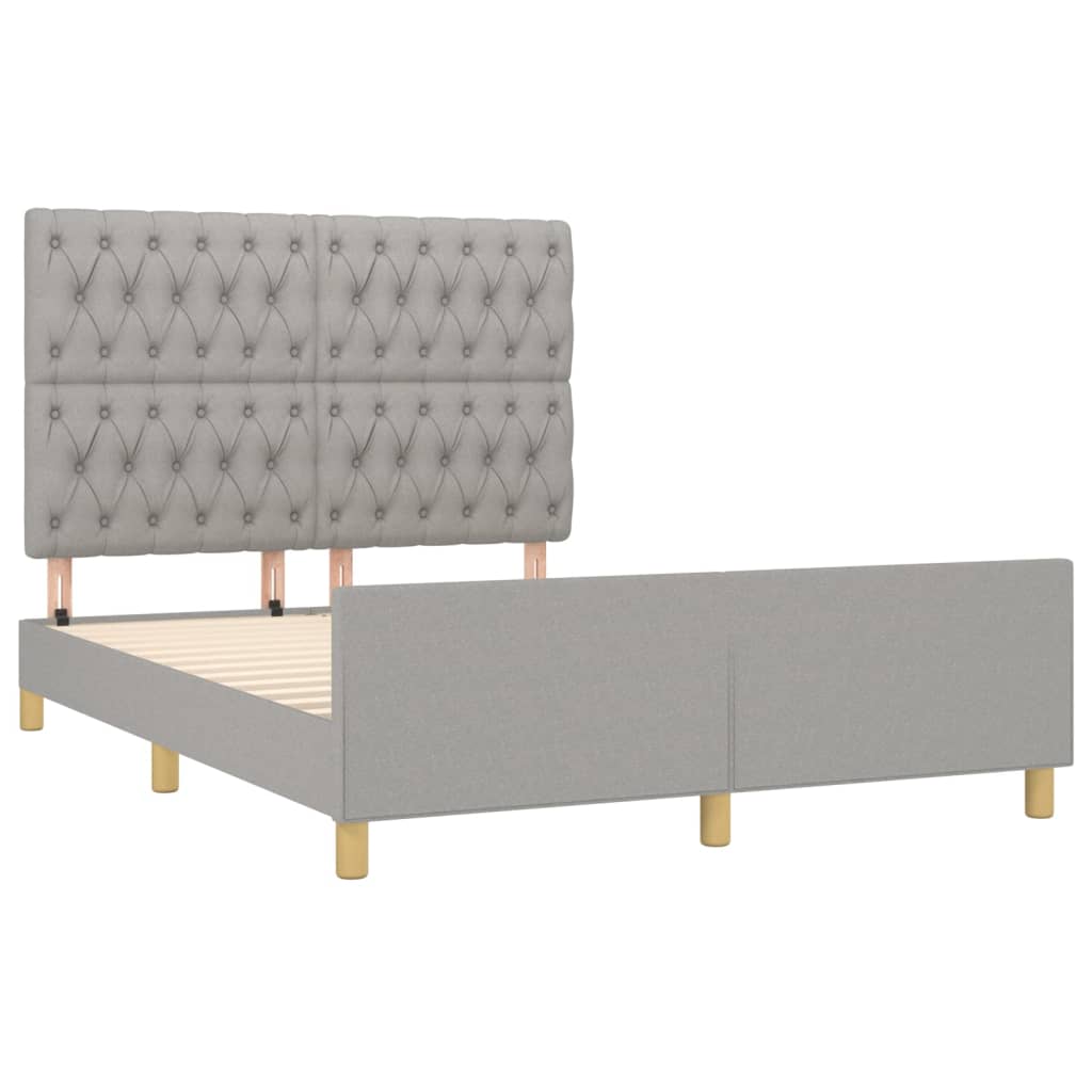 vidaXL Cadru de pat fără saltea, gri deschis, 140x200 cm, textil