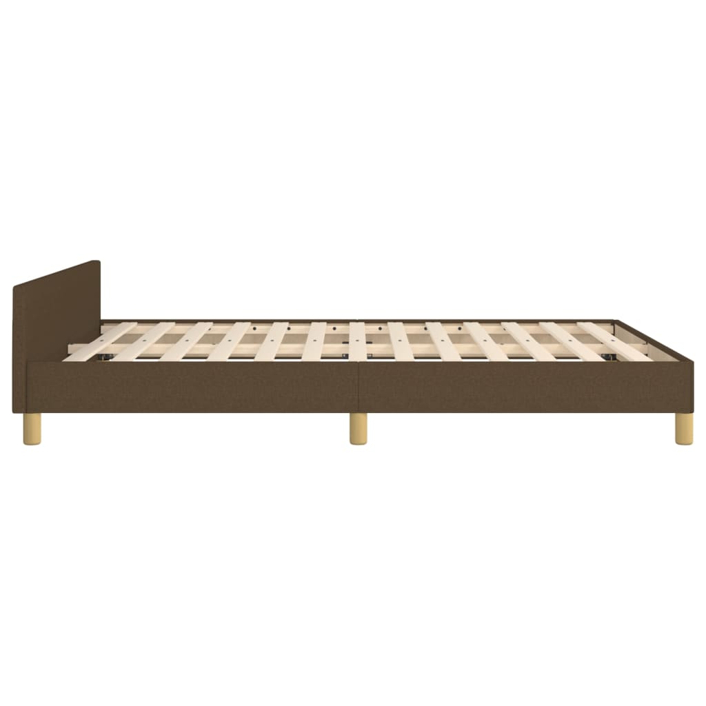 vidaXL Cadru de pat fără saltea, maro închis, 140x200 cm, textil vidaXL Cadru de pat fără saltea, maro închis, 140x200 cm, textil