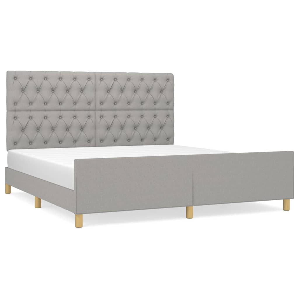 vidaXL Cadru de pat fără saltea, gri deschis, 160x200 cm, textil