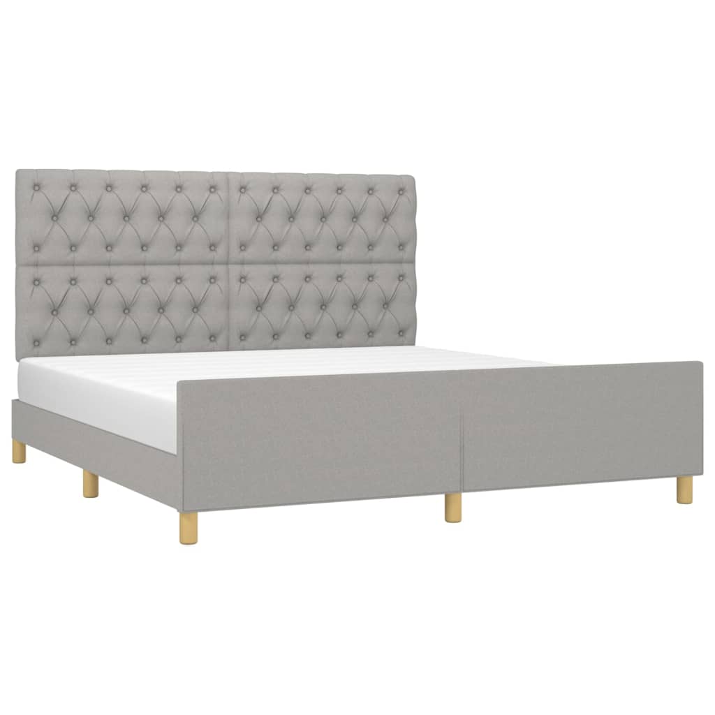 vidaXL Cadru de pat fără saltea, gri deschis, 160x200 cm, textil
