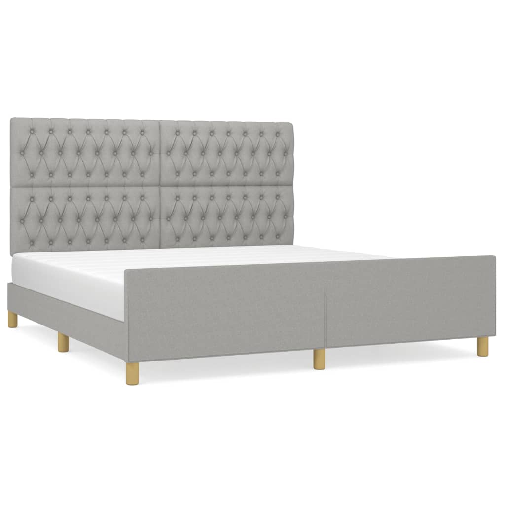 vidaXL Cadru de pat fără saltea, gri deschis, 180x200 cm, textil