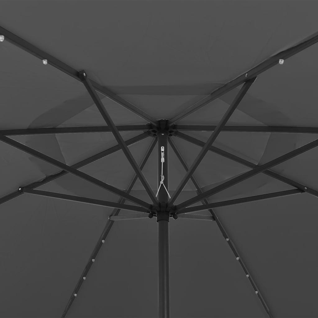 vidaXL Umbrelă soare de grădină cu LED-uri, antracit, 400 cm vidaXL Umbrelă soare de grădină cu LED-uri, antracit, 400 cm