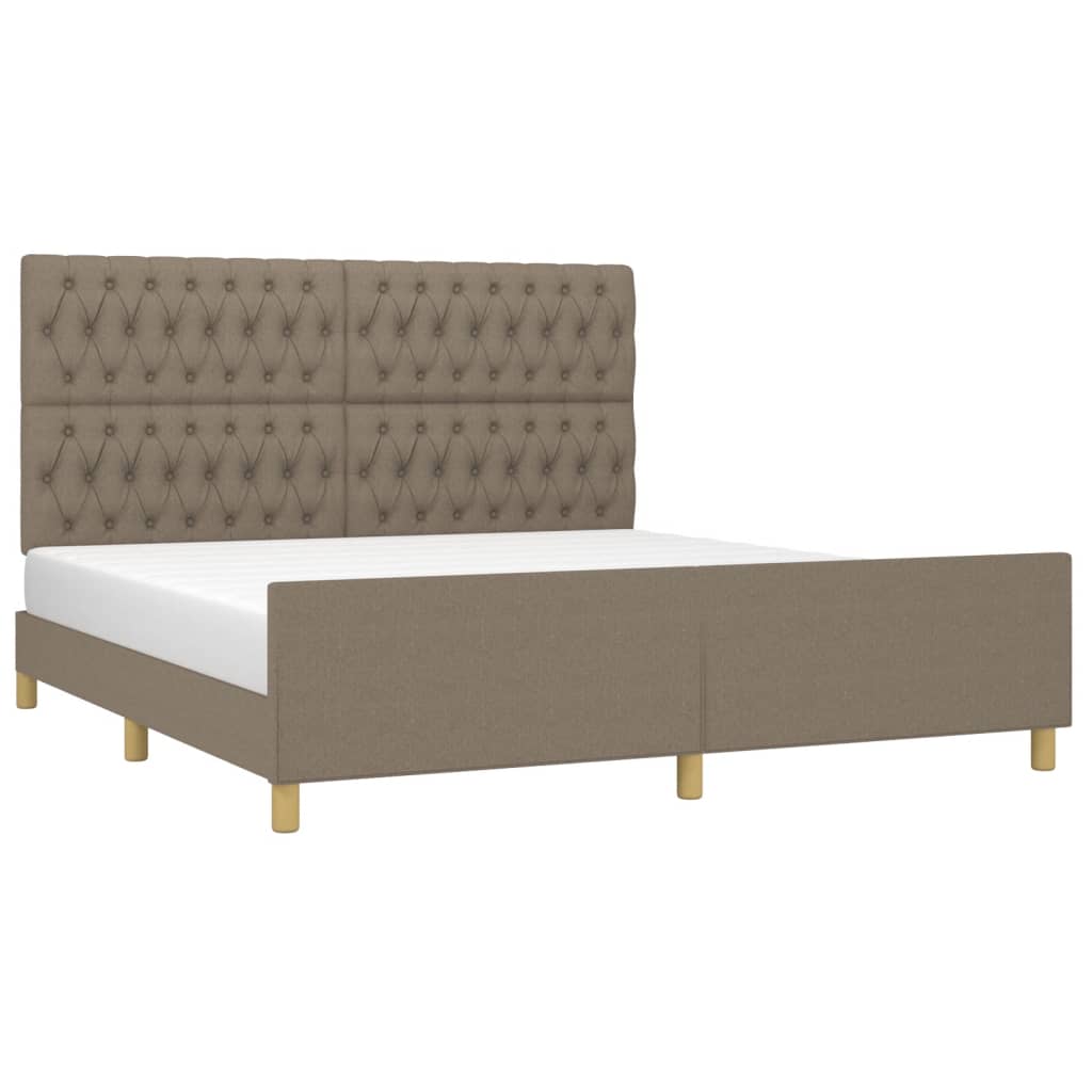 vidaXL Cadru de pat fără saltea, gri taupe, 180x200 cm, textil vidaXL Cadru de pat fără saltea, gri taupe, 180x200 cm, textil